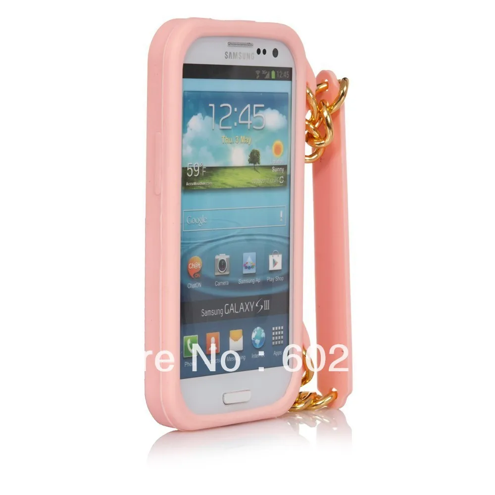 HOB Free shipping!!! 3d Silicone Designer Handbag Chain Purse Cover Case for Samsung Galaxy S3 I9300 |