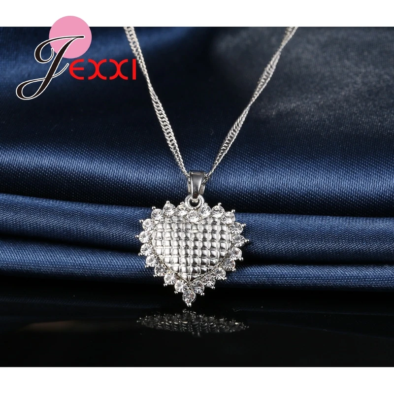 Комплект из колье и серёг серебра 925 пробы с фианитом|jewelry sets|bijoux setbijoux |