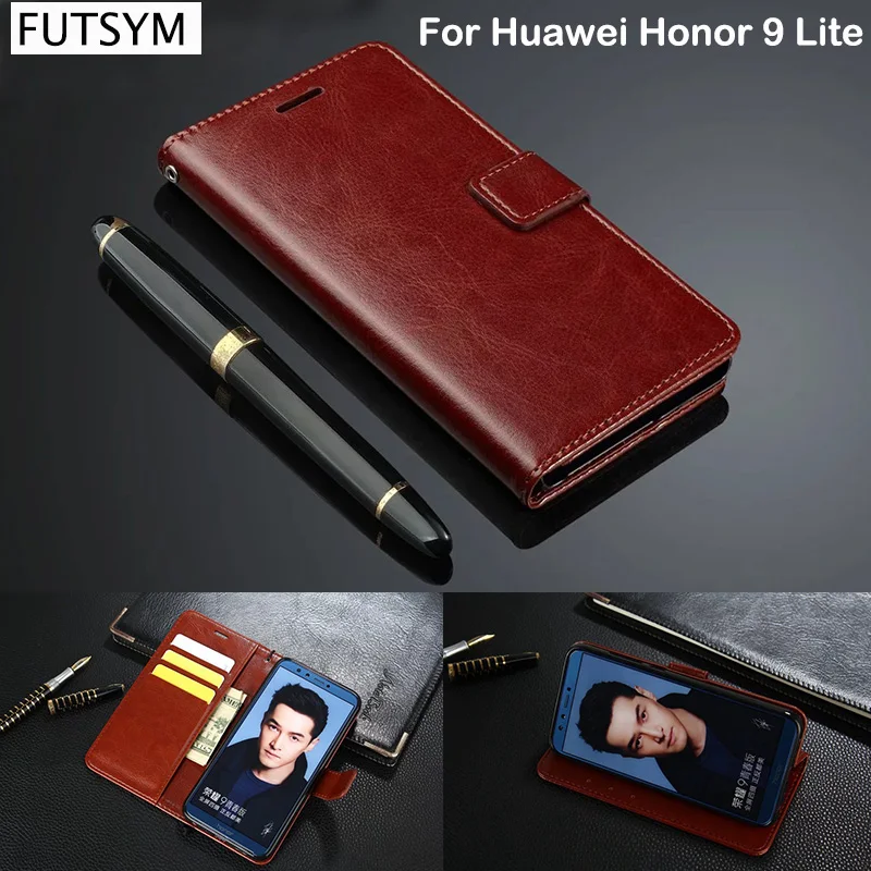 Флип Бумажник телефон чехол для huawei Honor 9 Lite кожаный Роскошные ультра тонкий