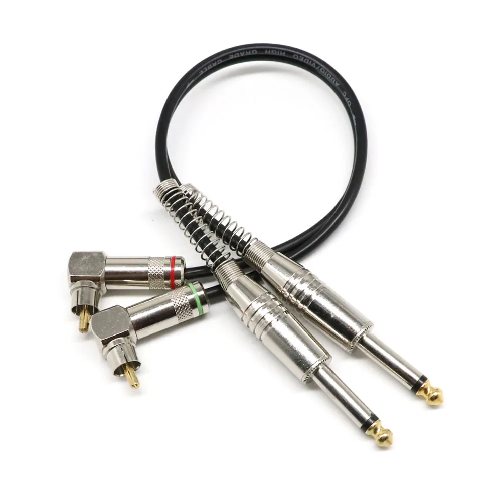 

Hot Sale Dual 6.35mm Mono Jack Male to Dual Balanced RCA Audio Speaker Male Mixer Audio Cable 0.3M