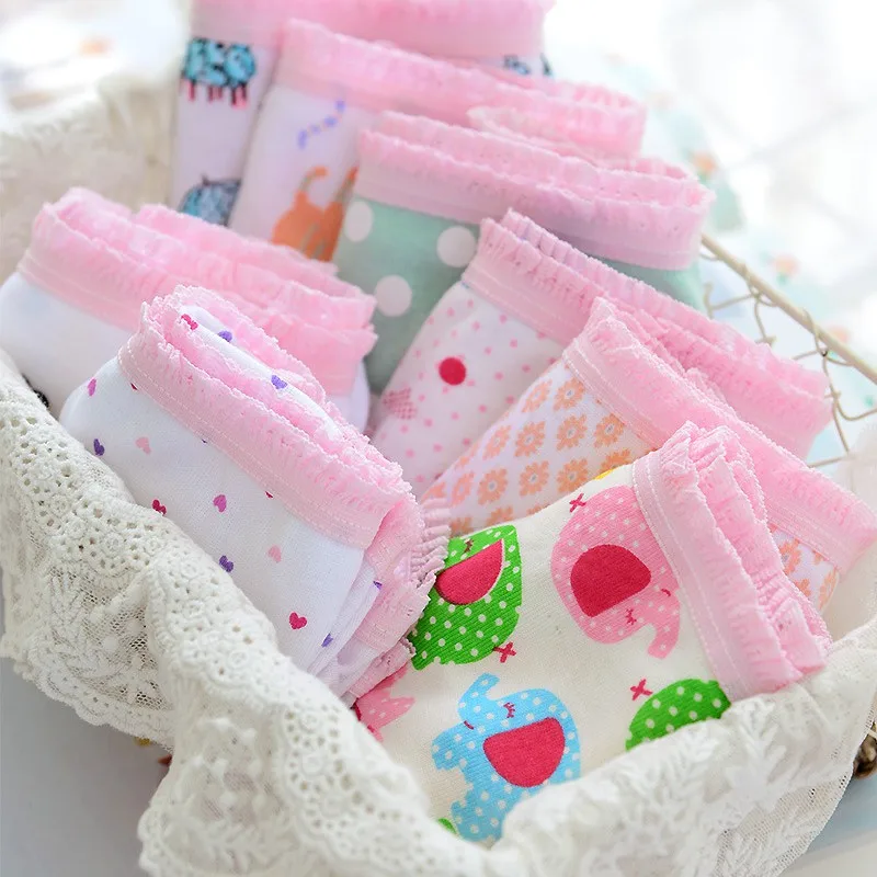 Детские кружевные трусики для девочек 12 шт./партия удобное хлопковое нижнее