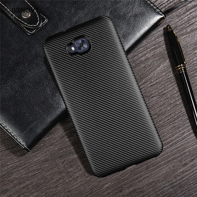 Чехол для Asus Zenfone 4 Selfie ZD553KL из ударопрочного мягкого углеродного волокна тонкий