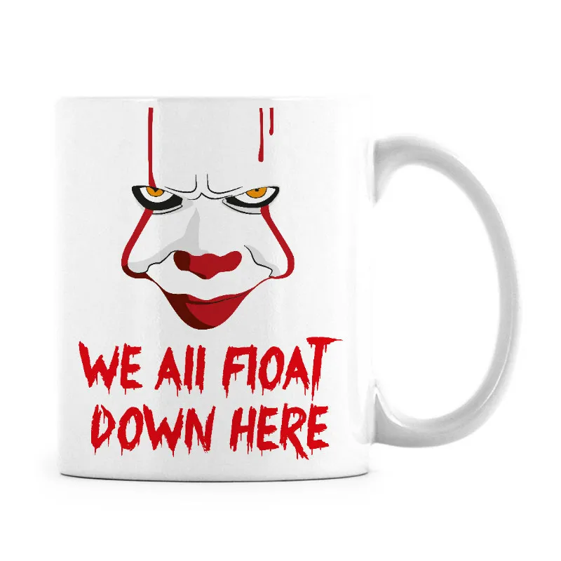 Whitef Pennywise клоун кофейные кружки мы все плаваем здесь чашка с ложкой для перемешивания