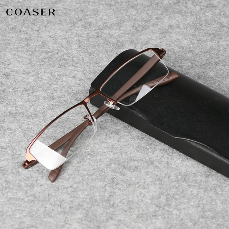 New Big Model men reading Glasses Transparent Spectacle Ultraligh Metal myopia glasses frame Optical Prescription Eyeglasses | Аксессуары