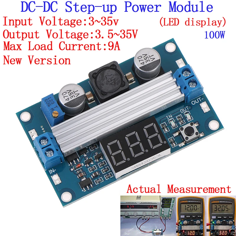 

100W DC-DC LTC1871 Digital Boost Step Up Adjustable Converter 3-35V To 3.5-35V