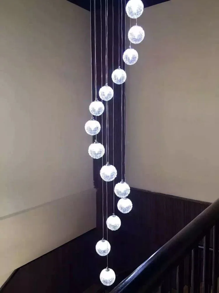 LED lamps Pendant Lights Stairs lights rotary staircase creative restaurant glass spherical duplex villa FG38 | Освещение