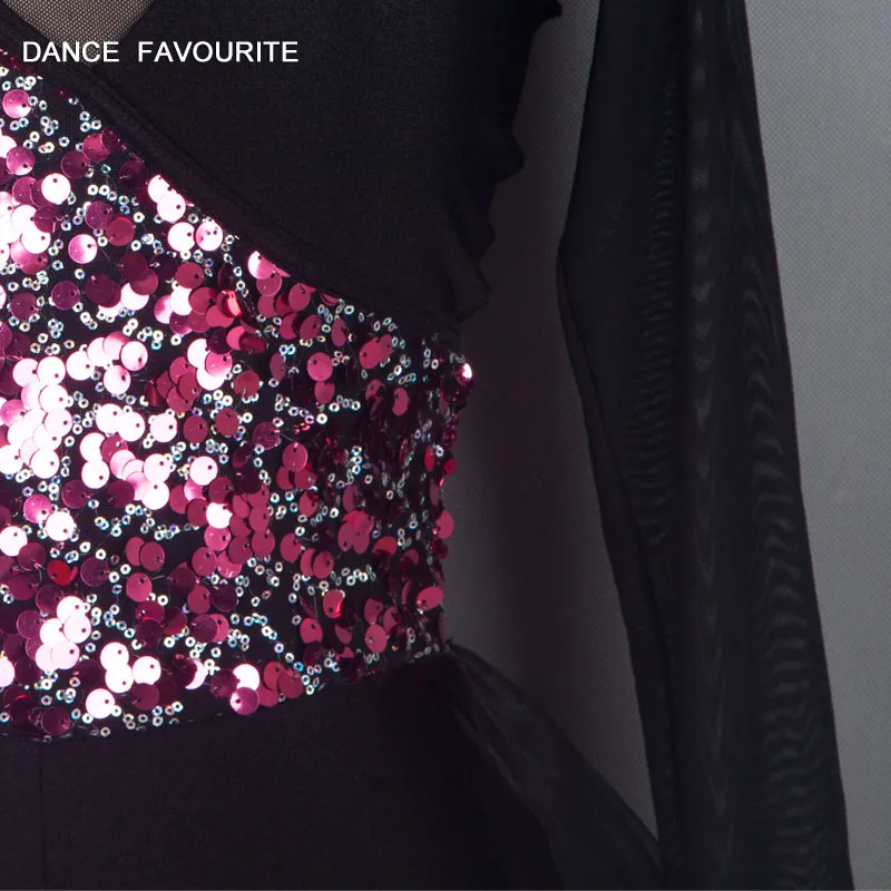 18590 танцевальные любимые новые лирические и современные танцевальные костюмы, черное Сетчатое и кружевное балетное платье, костюмы для джазовых танцев