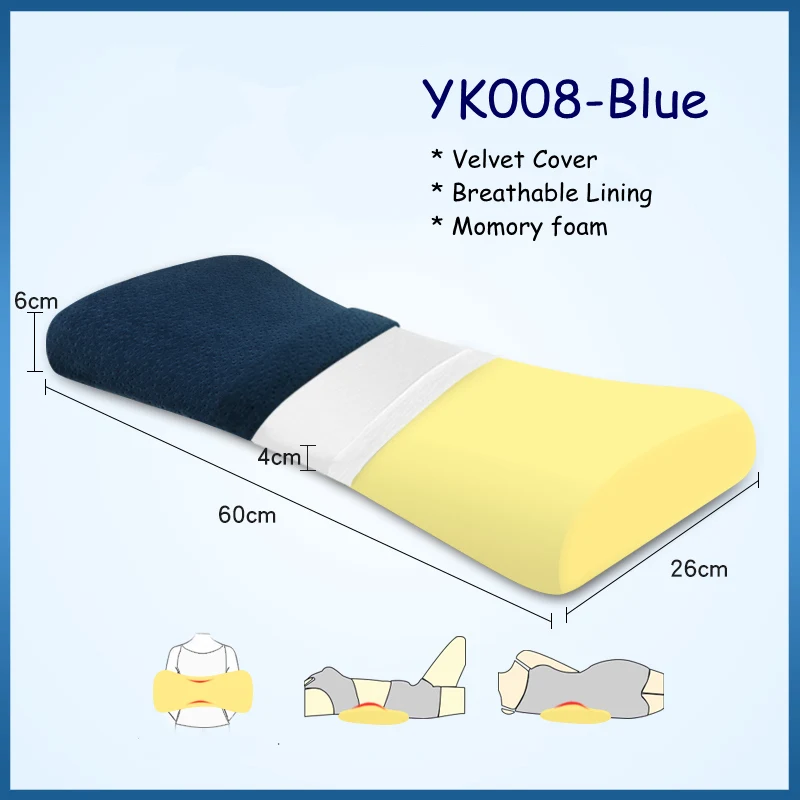 YK008-blue Подушка для сна из пены с эффектом памяти для боли в пояснице Ортопедическая подушка для поддержки поясницы боковые спальные подушки для беременных - Цвет: YK008-blue