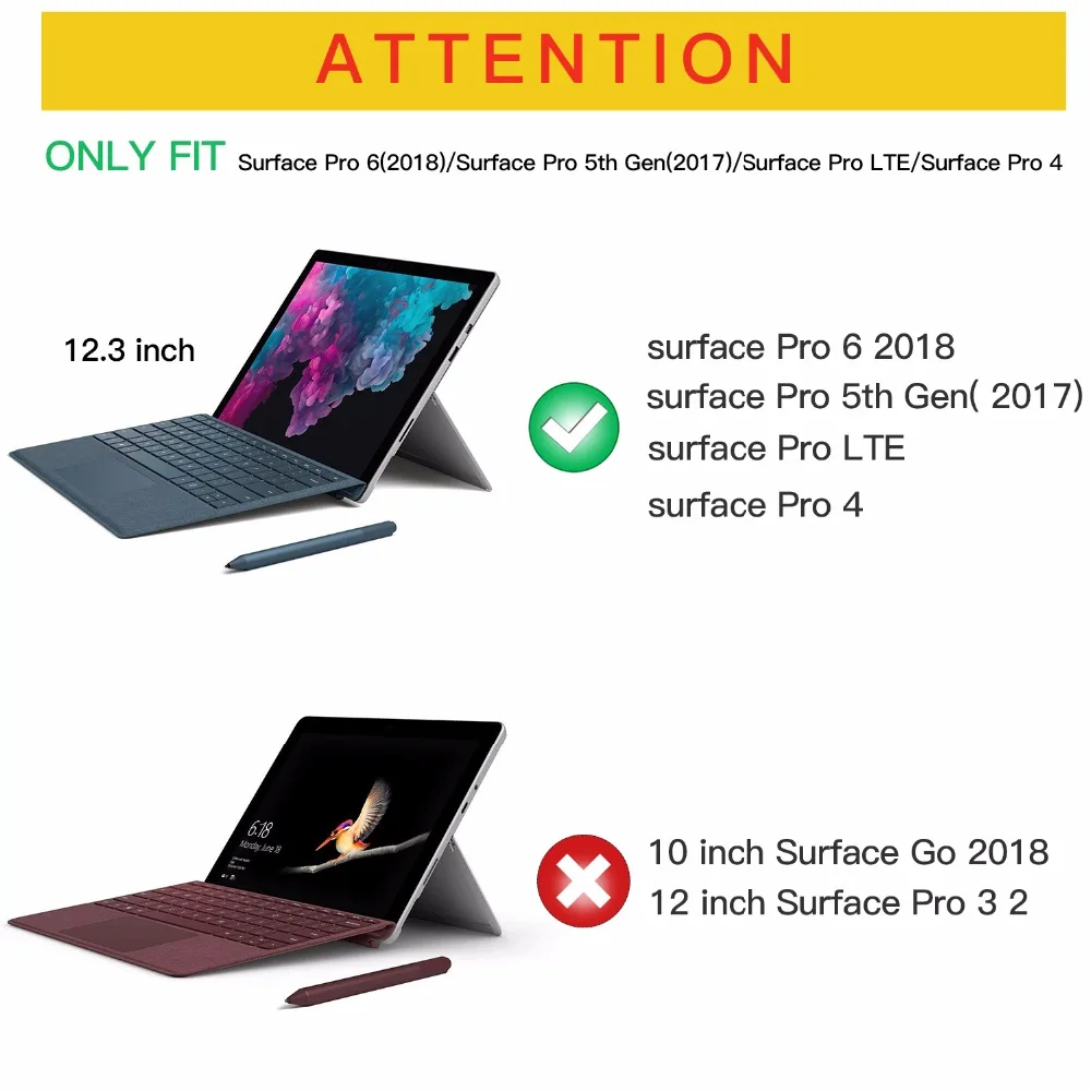 Чехол MoKo для Microsoft Surface Pro 7 Smart Slim Shell легкий подставка 6 /Pro 2017(Pro 5)/ LTE|Чехлы планшетов