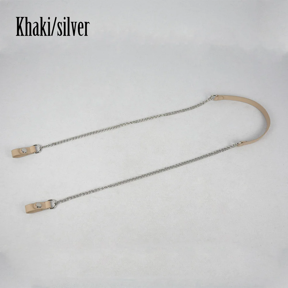 khaki silver Новинка, цветная длинная сумка на плечо, крепление на цепочке, крепление на ремешке из искусственной кожи, застежка-зажим для opoket Obag O Bag - Цвет: khaki silver