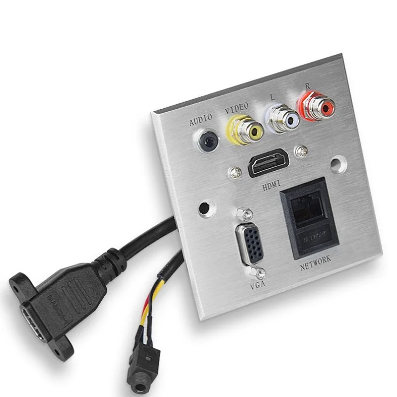 Мультимедийная USB VGA 15P HDMI USB аудио Сетевая розетка из алюминиевого сплава патч-плата сварочная офисная КАБЕЛЬНАЯ СОЕДИНИТЕЛЬНАЯ панель