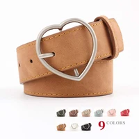 women ceinture retro trend heart shaped alloy pin buckle belt new high quality scrub imitation leather casual female belts