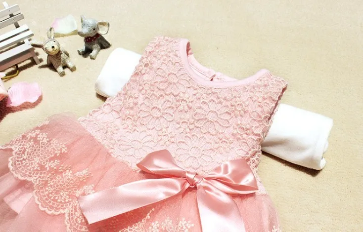 

Baby Girls Dresses Kids Bow Lace Princess Dresses Cotton Ball Gown Dresses