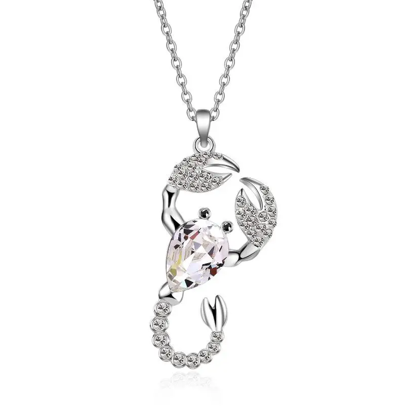 Корейский панк ожерелье в форме скорпиона Новый Блестящий Кристалл ожерелья и