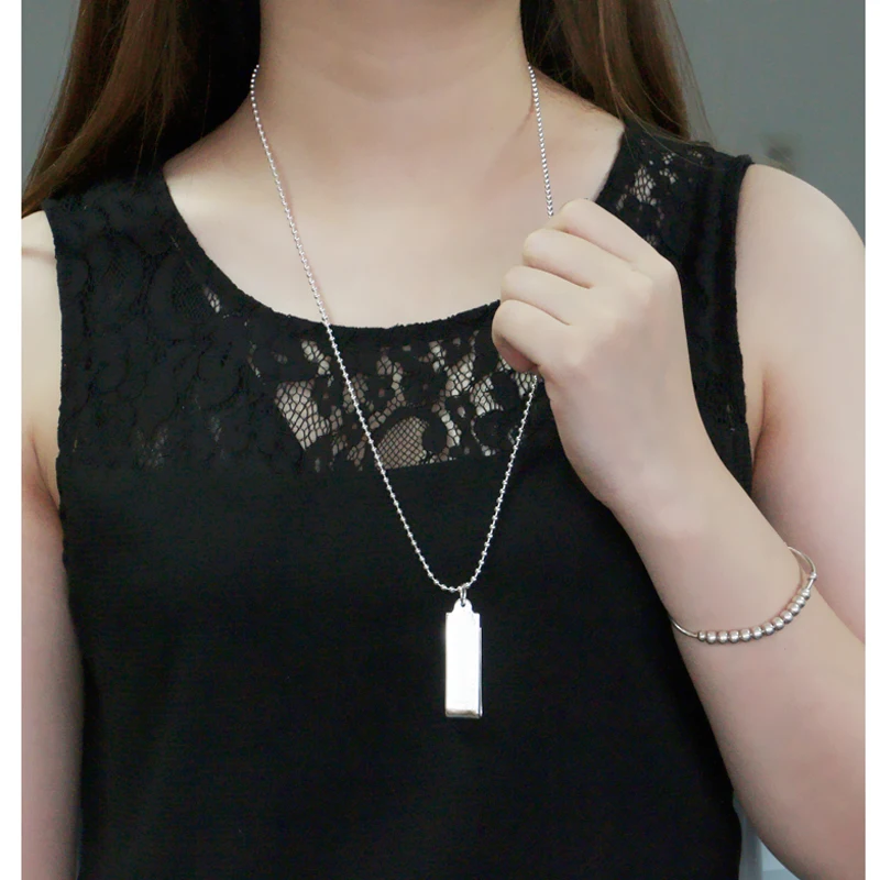 Ожерелье из чистого серебра 925 пробы цепочка для свитера ожерелье женские