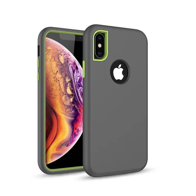 Gray Green Чехол для телефона s для iPhone Xs Max X XR 6 6s 8 7 Plus ударопрочный защитный чехол Гибридный жесткий резиновый защитный чехол - Цвет: Gray Green