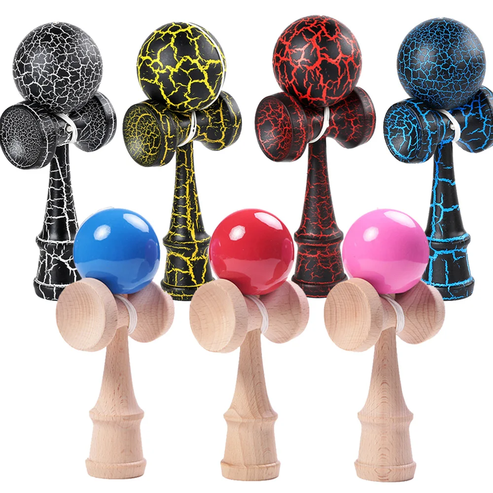 Kendama 18 см полная трещина PU краска деревянный шар Kendama умелое жонглирование мяч игра игрушка Спорт на открытом воздухе