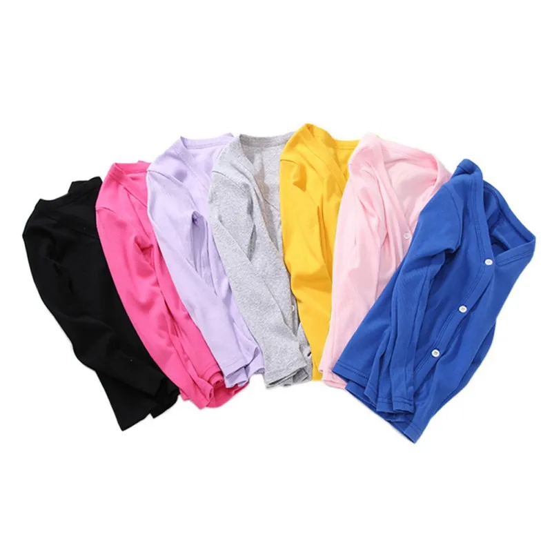 Baby Children Knitted Sweater Solid Color Cardigan Coat Kids Girls Clothing Button jacket coat tops 1-10 Years |