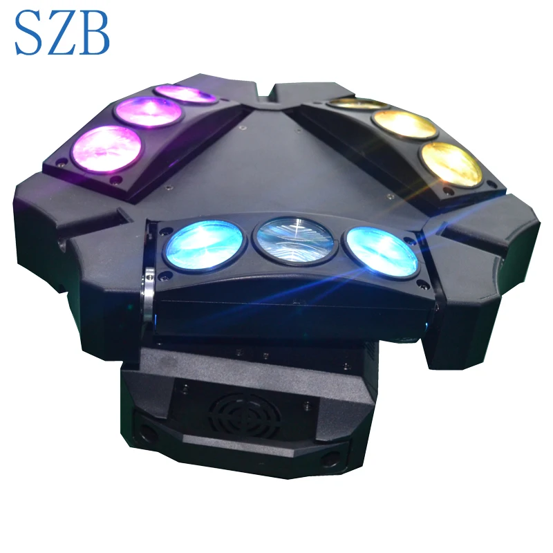 SZB Мини Новый светодиодный 9x10 Вт паук RGBW 16/48CH DMX сцсветильник свет s Dj движущийся