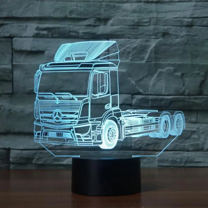 Контейнер для автомобиля 3d настольная лампа для спальни светодиодная креативная 3d настольная лампа для гостиной Детская комната украшение 3D ночник - Цвет абажура: 7 color change