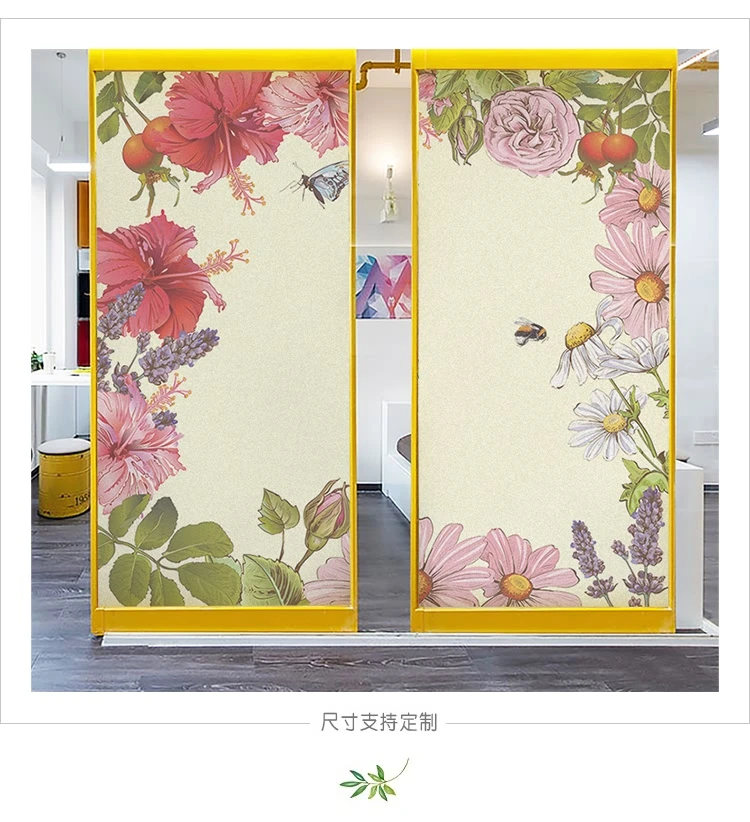 Изготовленный На Заказ свежий самоклеящаяся цветы оконная пленка алюминиевый