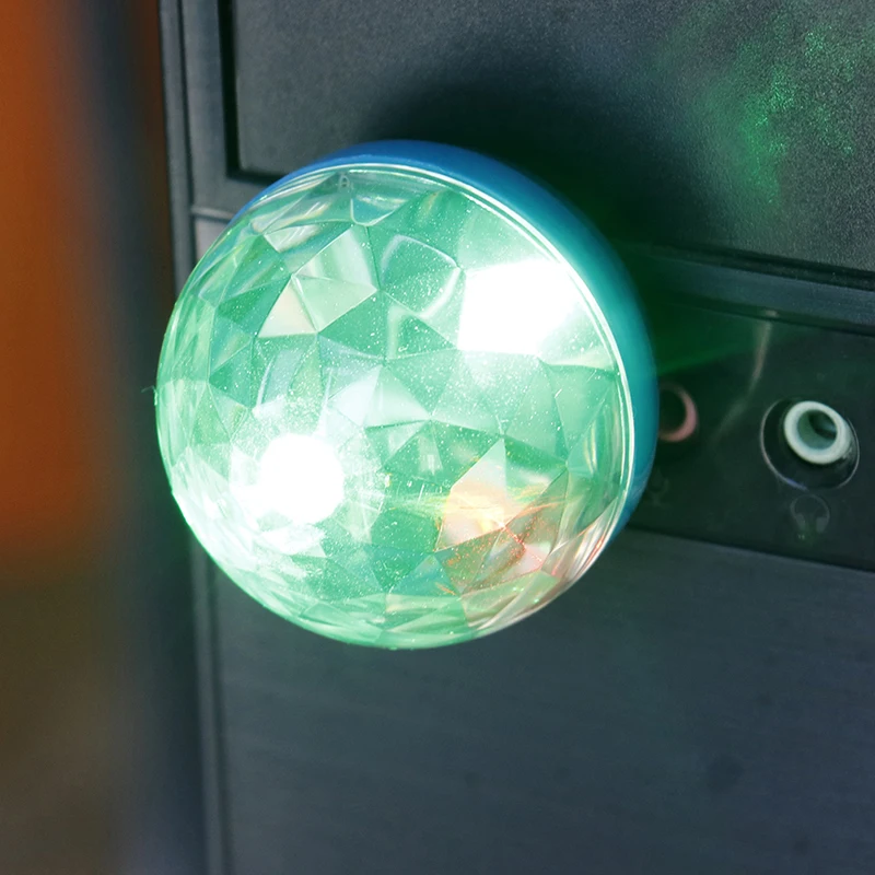 Мини USB led вечерние светильник s музыкальный сценический светильник шоу клуб диско светильник лазерный проектор контроль звука кристалл магический шар эффект светильник s
