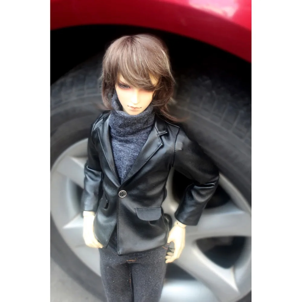 Черный костюм пальто Верхняя одежда синтетическая кожа для 1/3 24 &quot60 см 70 SD17 Uncle Tall