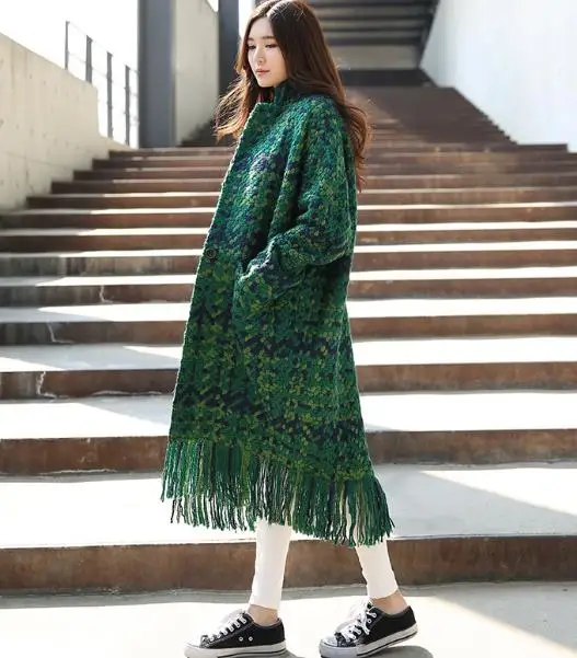 GREEN 2 цвета, Модное новое шерстяное пальто для женщин, тонкая Длинная твидовая куртка, модная женская верхняя одежда, зеленое, синее, серое, белое пальто D310 - Цвет: GREEN