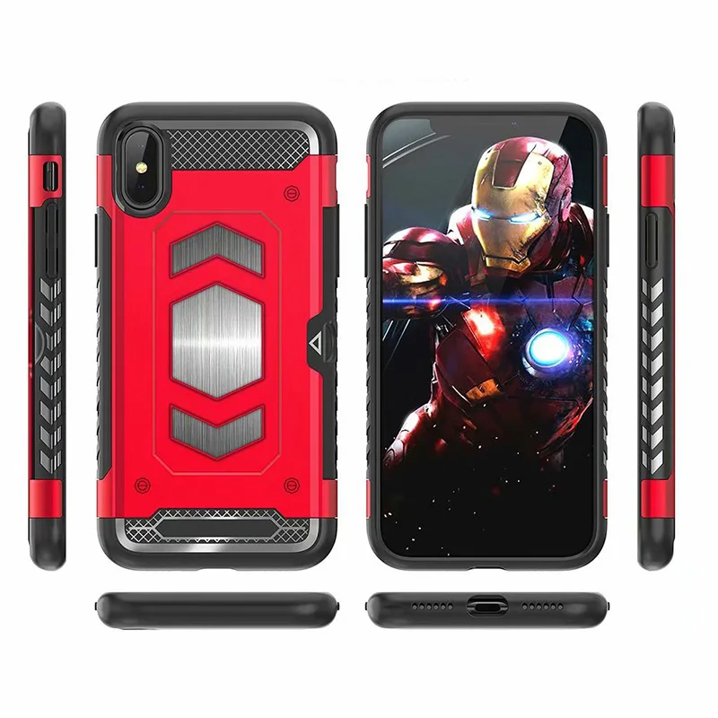 Противоударный бронированный чехол с держателем для карт iPhone X XR XS MAX 8 7 6