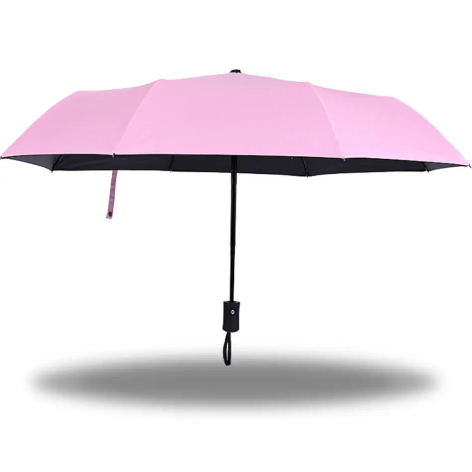 Автоматический небольшой свежий анти УФ черный пластиковый зонт от солнца
