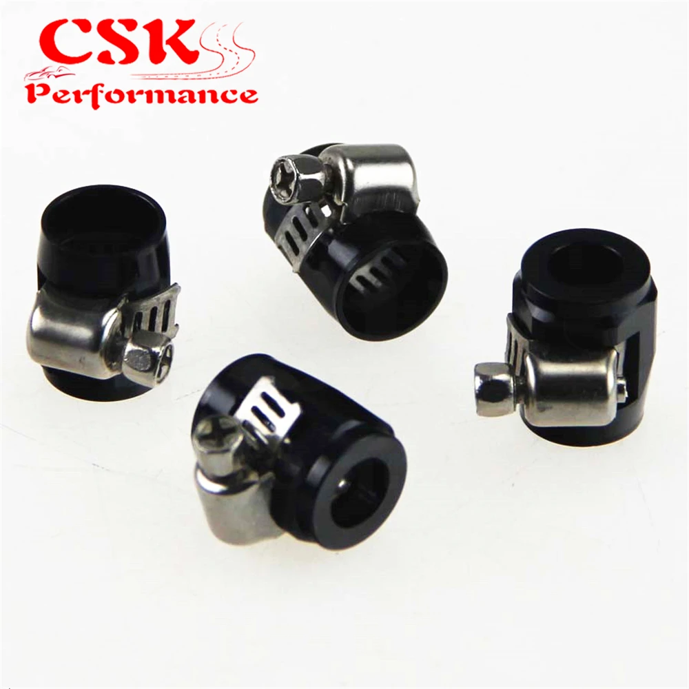 4pcs AN4 13mm ID Fuel Hose Line End Cover Clamp Finisher Fitting Blue/Black | Автомобили и мотоциклы