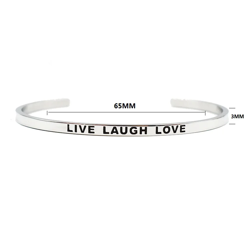 1 шт. выгравированы дышать манжеты браслет нержавеющая сталь вдохновляющий для