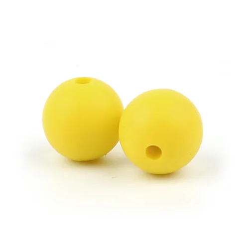 Lemon Yellow TYRY. HU 10 шт Sillicone бусины 15 мм Детские Прорезыватели для зубов аксессуары пищевого силикона силикон без БФА Прорезыватели для зубов - Цвет: Lemon Yellow