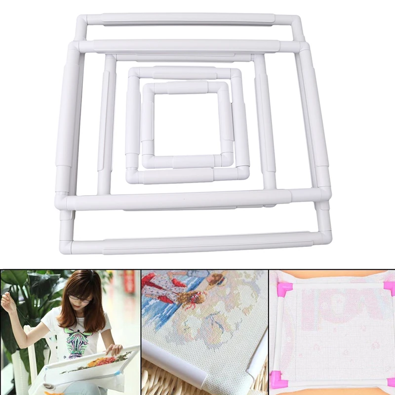 

Handhold Square Shape Embroidery Plastic Frame Hoop Cross Stitch Craft DIY Tool PC893640
