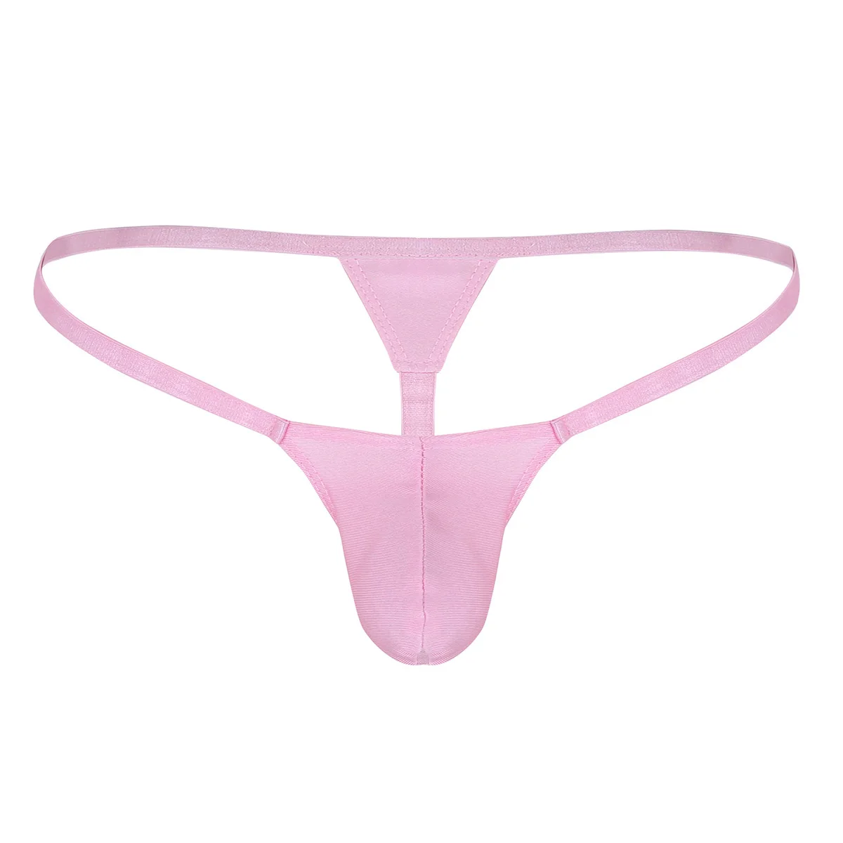 Pink Мужские купальники, сексуальные трусы, мини бикини, стринги, купальник, открытая спина, выпуклый мешочек, тянущиеся, низкая посадка, Прозрачное нижнее белье - Цвет: Pink