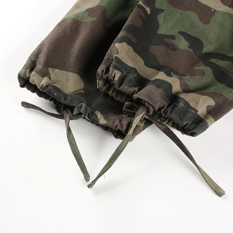 MONGIFI Camo Штаны с высокой посадкой Для женщин стрейч карандаш Paperbag Harajuku брюки