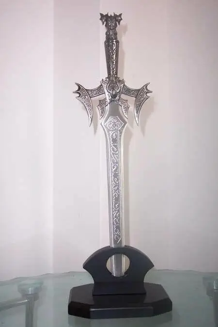 S3505 GOD OF WAR I KRATOS CHAOS стальная гравировка меча блестящее лезвие с подставкой 15&quot|god of