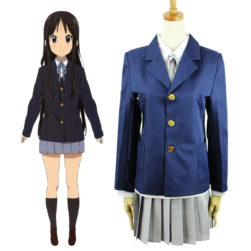 Аниме K ON! Маскарадный костюм Hirasawa Yui Akiyama Mio японская школьная форма для девочек