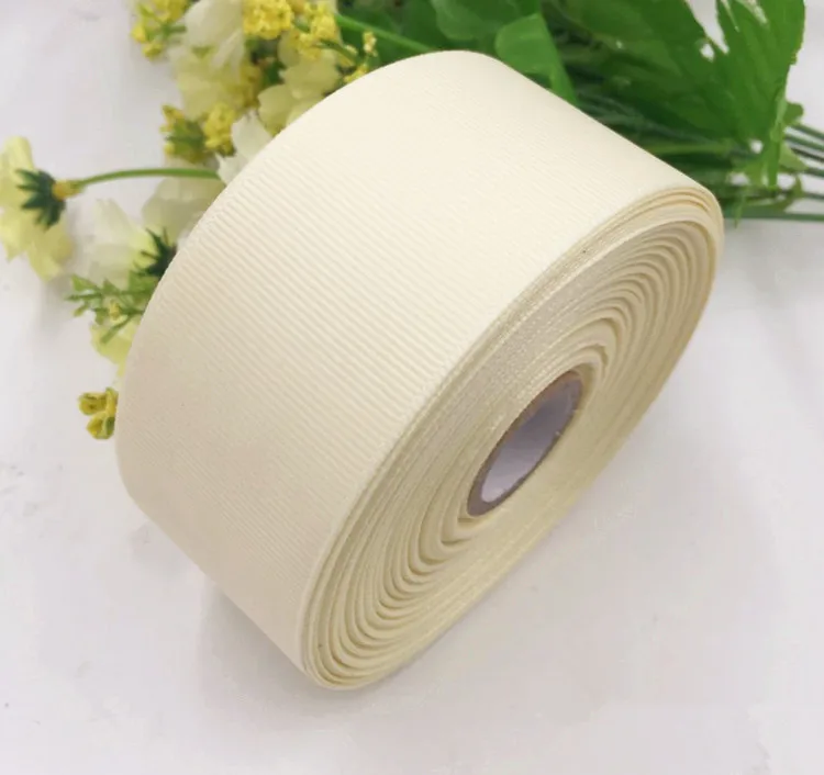 Лента Grosgrain бежевого цвета (5 ярдов/партия) 40 мм 4 см оптовая продажа ленты для