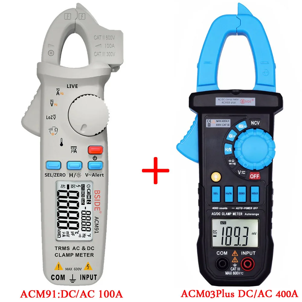ACM91-ACM03PLUS Ультра-портативный цифровой клещи True-RMS DC AC Ток 100A 1mA точность амперметр Авто Диапазон мультиметр Вольтметр DMM тестер - Цвет: ACM91-ACM03PLUS