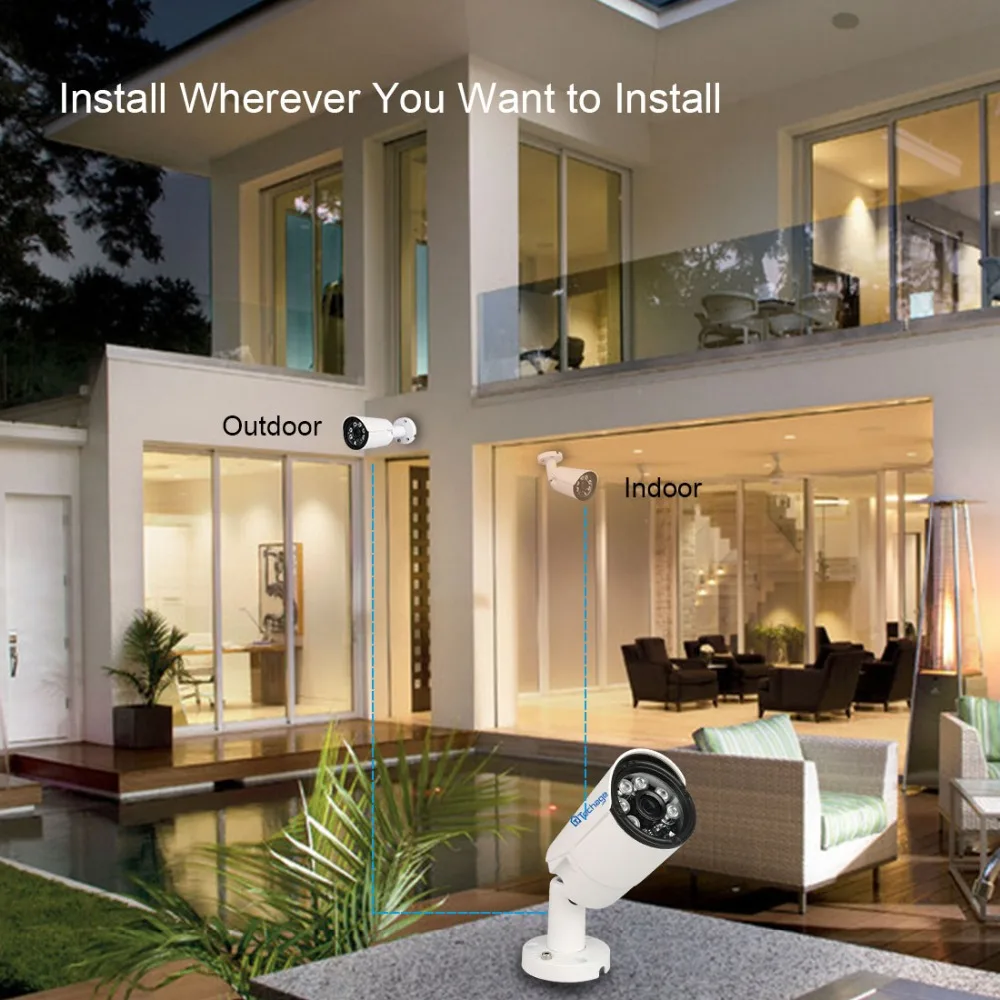 Techage XMeye 8CH 4 0 P AHD DVR шт. комплект камеры безопасности CCTV система 4MP ночного видения