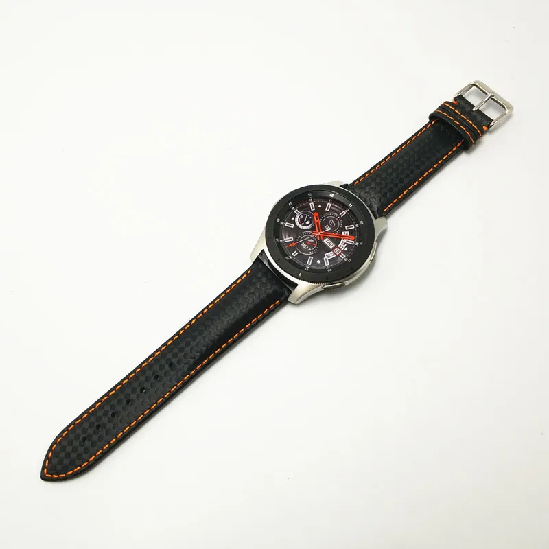 AKGLEADER кожаный ремешок из углеродного волокна для samsung Galaxy Watch 42/46 мм gear S3 ремешок на запястье для Amazfit1 2 huawei GT 2 Watch 2Pro