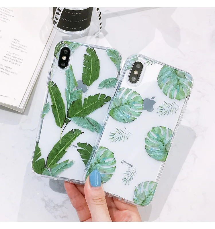 Сэм S10 милый лист прозрачный чехол для samsung Galaxy S6 S7 край S8 S9plus S10plus note8/9/4/5 ремешок задняя крышка+ ремень