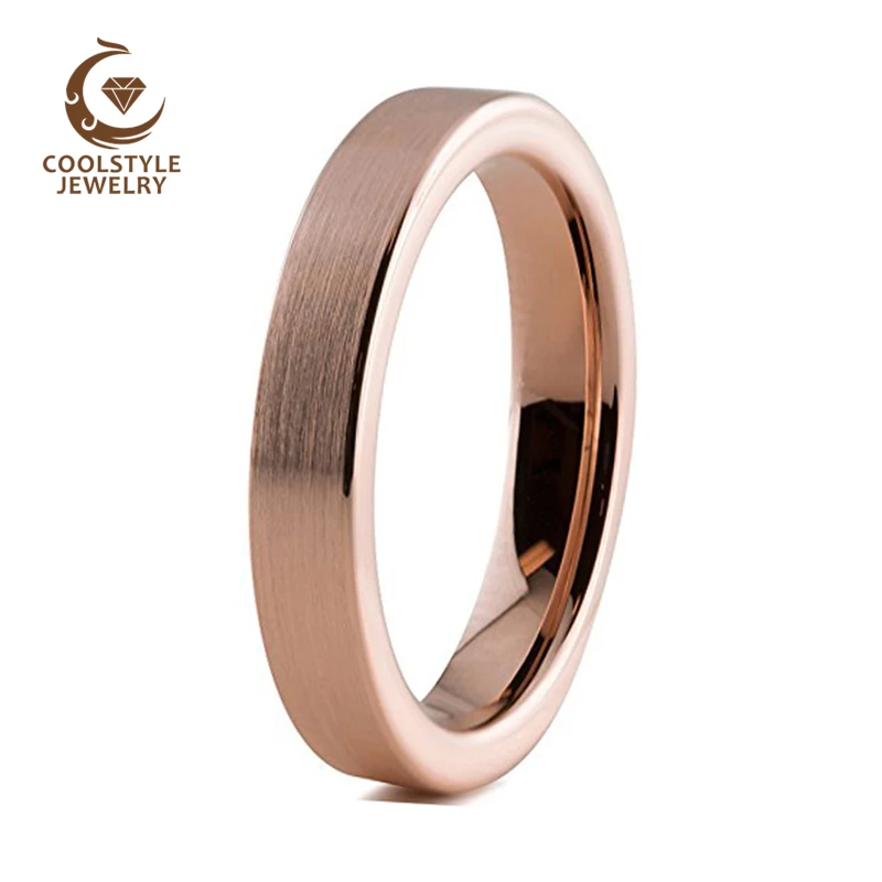 Женское кольцо из карбида вольфрама обручальное розового золота для девушек и