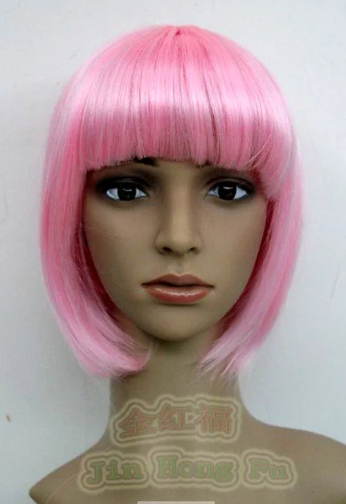 БЕСПЛАТНАЯ доставка&gt&gt&gt Новое! короткий Розовый Прямо Партии Cosplay парик парики