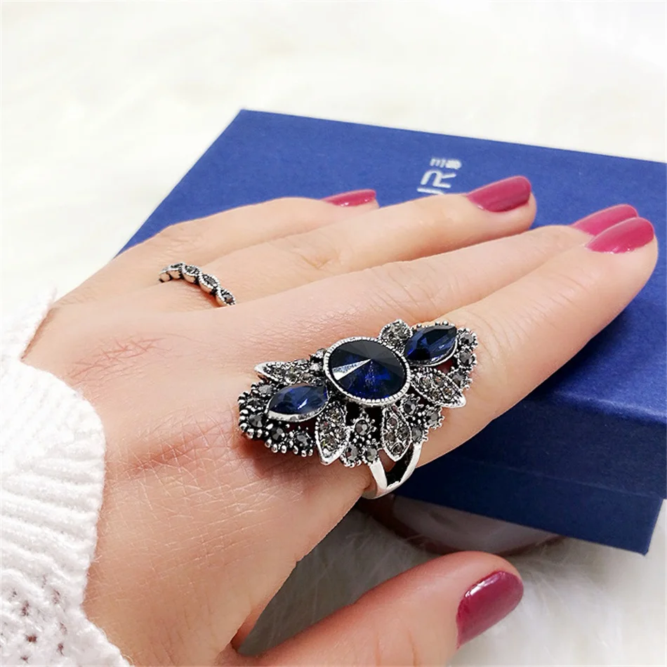 Женские винтажные кольца с опалом вечерние ювелирные изделия длинные anillos mujer