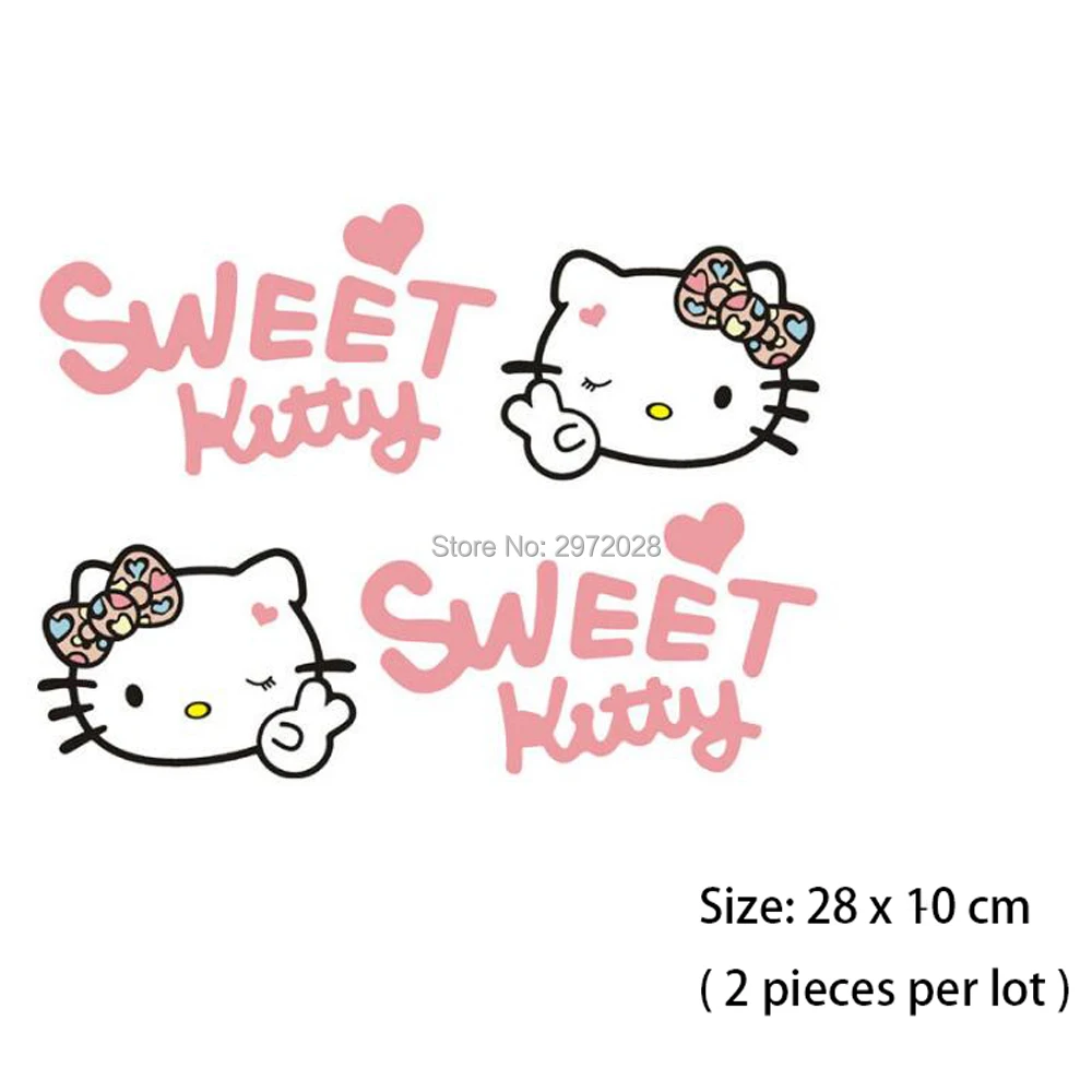 2 х прекрасный рисунок Hello Kitty сладкий розовый авто наклейка мультфильм