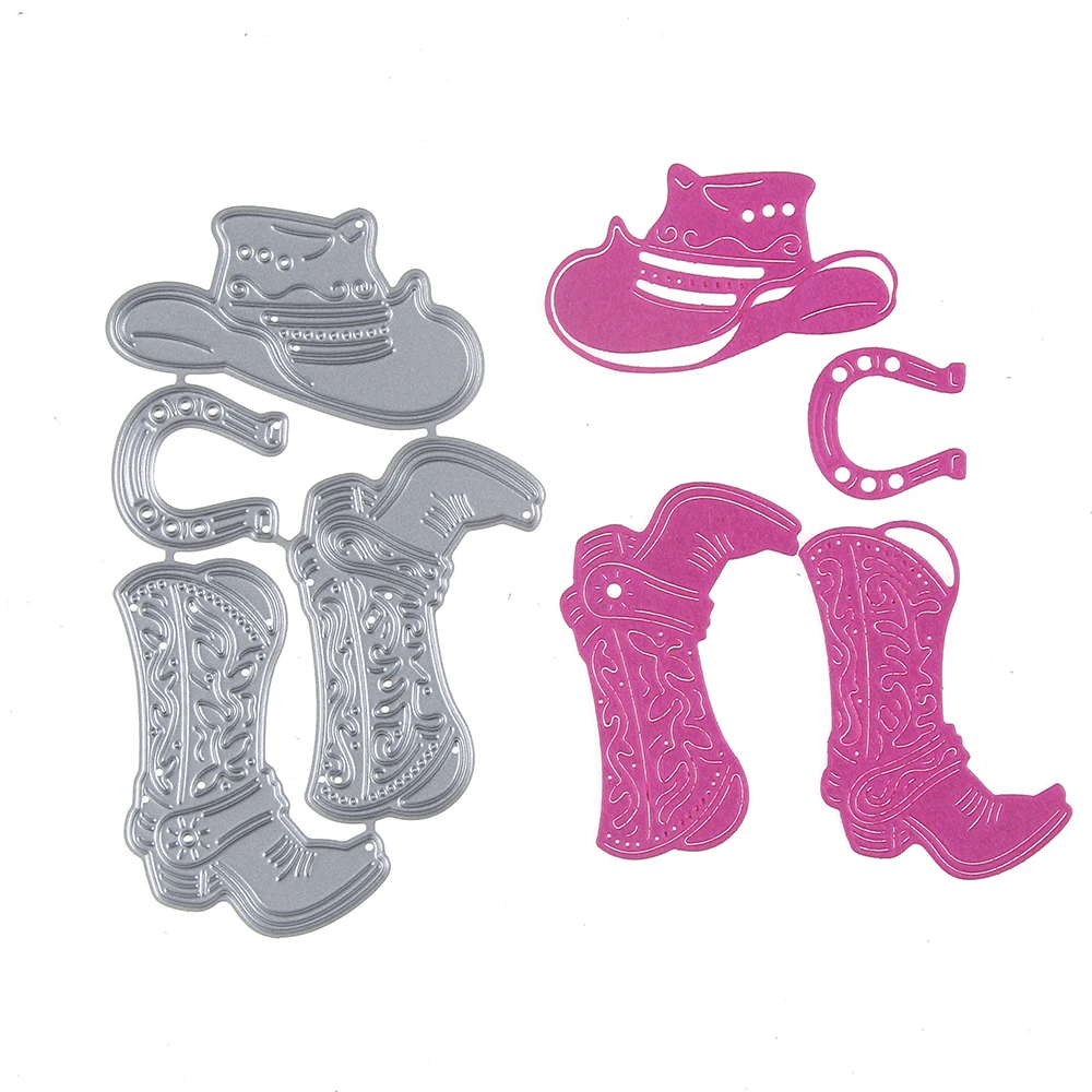 Модные украшения ковбойская шляпа сапоги DIY металлическая резка тиснение