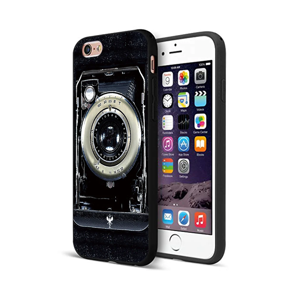 Черный ТПУ чехол для iphone 5 5s se 6 6s 7 8 plus x 10 силиконовый XR XS 11 pro MAX винтажная камера |