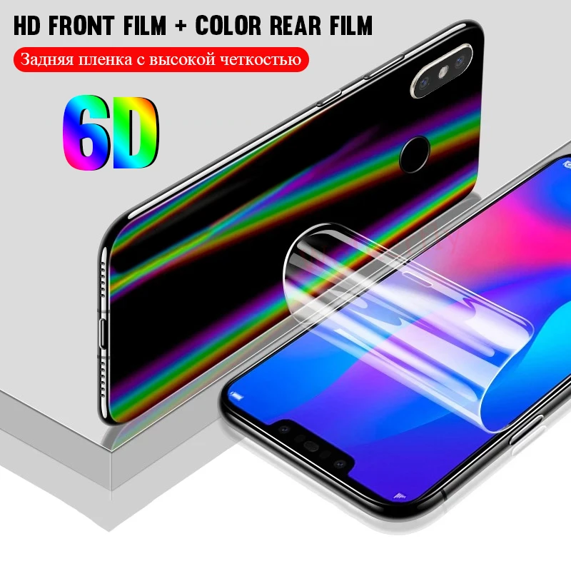 6D Глянцевая Гидрогелевая пленка для Xiaomi mi 8 9 SE mi x 3 2 2s цветная блестящая Передняя и задняя пленка для Xiaomi mi 8 mi 9 SE не стеклянная пленка